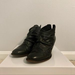 Junda Lambskin Black Ankle Boot Size 37